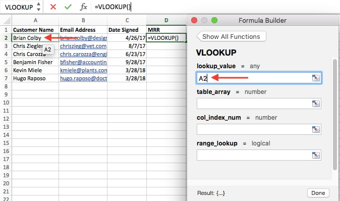 using vlookup excel for mac